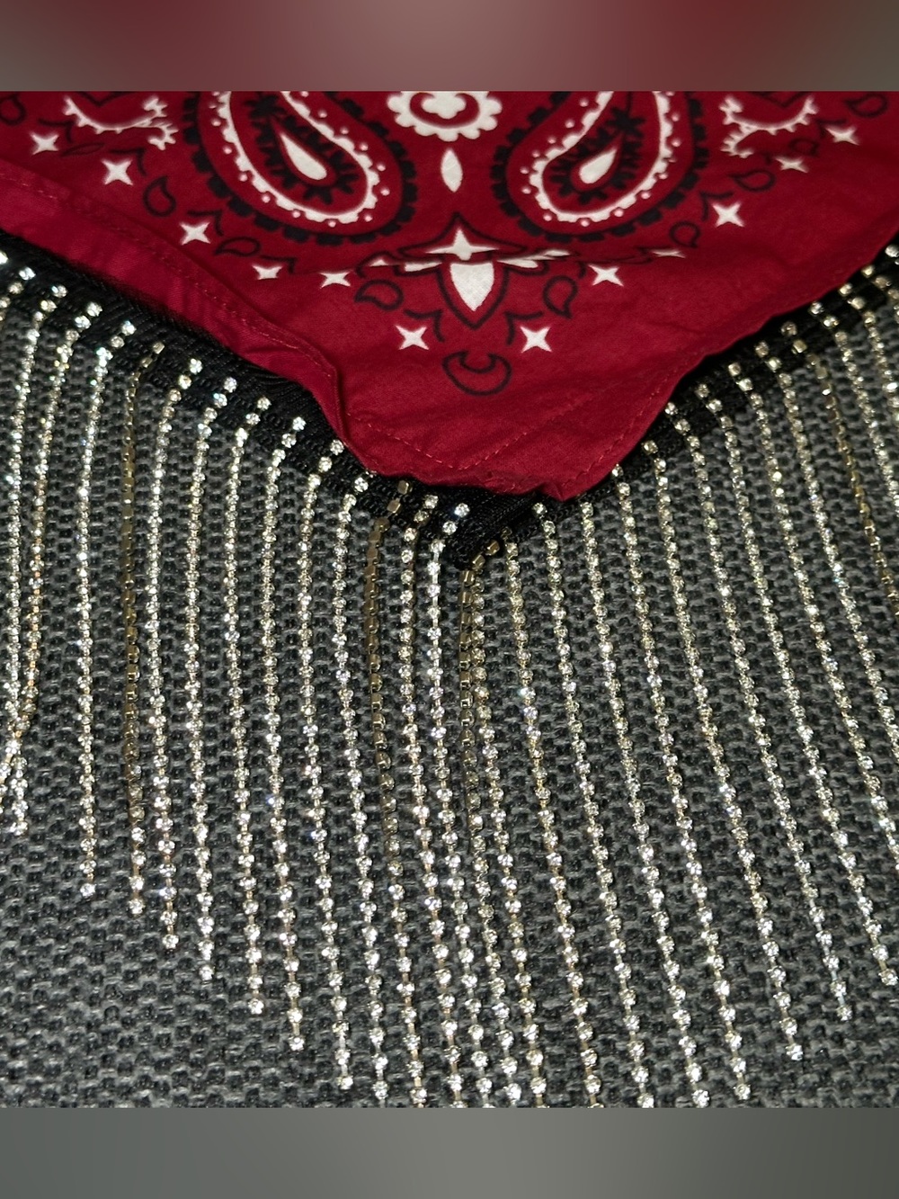 Idyllwind fueled by Miranda Lambert Abby Ann Rhinestone Fringe Red Bandana - Picture 10 of 11